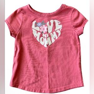 Garanimals “Love My Mommy” Pink Kids Shirt with Heart Design
